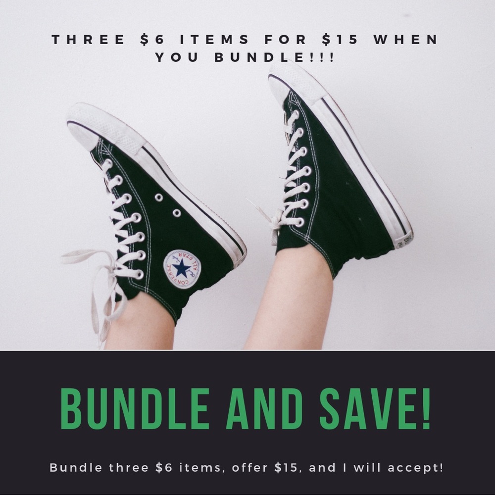 Bundle and save, three $6 items for $15!